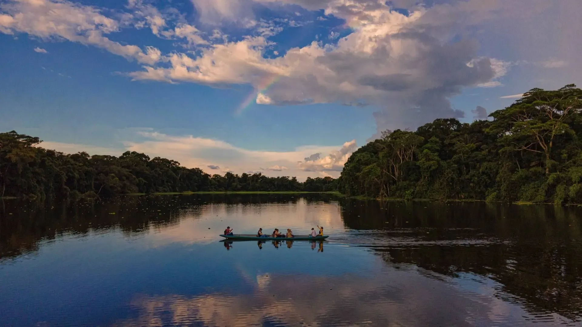 Lush rainforest and river in the Amazon region of Ecuador